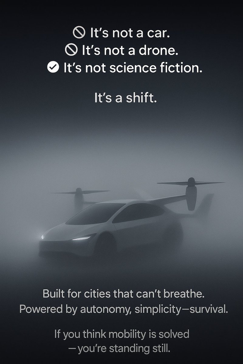 MarinaKurk20566's tweet image. Something is coming.
Not just another vehicle.
Not just another idea.
A shift in how we move.
From street to sky — and beyond.
You won't believe it's real.
But it is.
Soon.