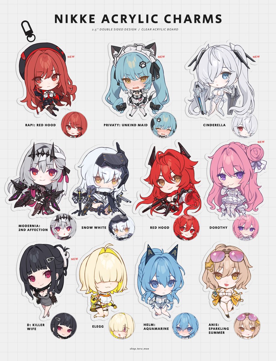 terupancake's tweet image. I completely forgot to add the Dorothy charm to the preorder graphics and she wasn't in the site listing either 🥲🥲 Updated now but I'm sad I didn't catch it much earlier. Preorders are up right now! Check my pinned tweet for the link + more NIKKE merch 🤗
#NIKKE