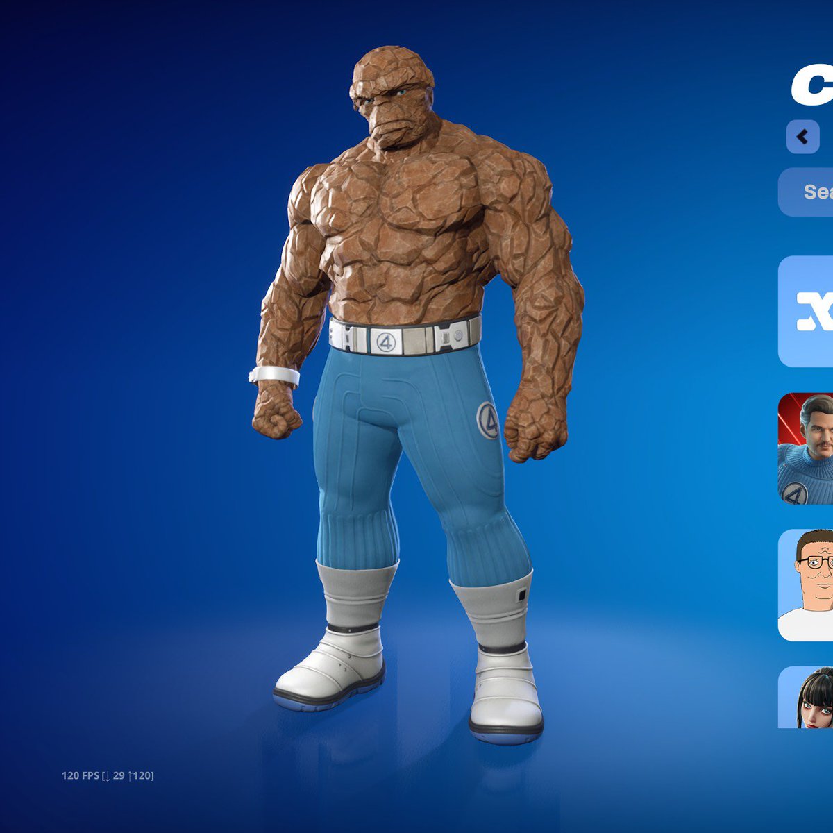 comicyehu's tweet image. My favorite part of the F4 skins in Fortnite is that it forced Epic to make Ben more normal sized. He looks closer to Kirby’s version where he’s just a guy made out of rock and not some big hulking monster