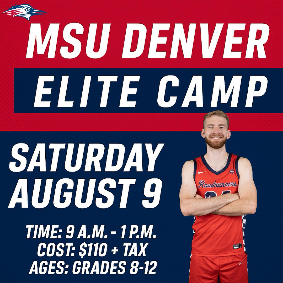 Excited for our fall elite camp on August 9th!! If you're interested in becoming an <a href="/MSUDenverMBB/">MSU Denver Men's Basketball</a> Roadrunner please consider attending.  Link to register: roadrunnersmensbasketballcamps.com/elite-camp.cfm