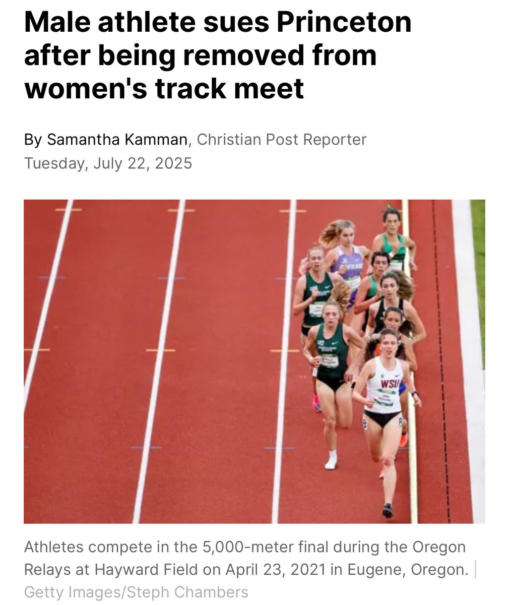 REVWUTRUTH's tweet image. WHY DOES THIS MAN THINK IT’S OK TO COMPETE WITH WOMEN?
Sadie Schreiner, a male who began identifying as female in high school, filed a lawsuit in New Jersey Superior Court with the assistance of attorney Susan Cirilli on July 15. The lawsuit lists Princeton University, timing…