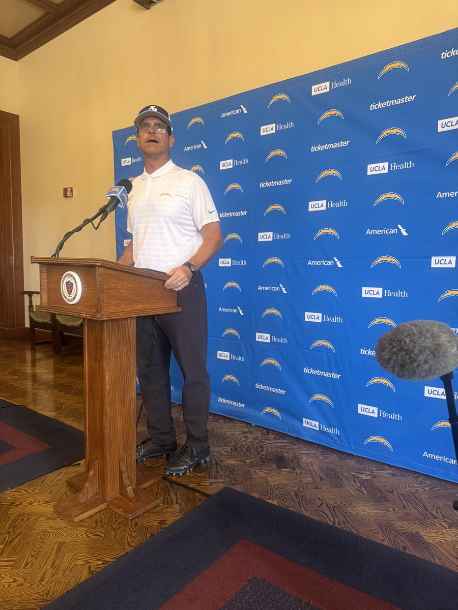 krisrhim1's tweet image. Jim Harbaugh said Mike Williams’ retirement wasn’t expected, but supports Williams decision and wishes him the best.
Said he’s confident in the Chargers receiver room, but that the team isn’t closing the door on adding a receiver. “Competitors welcome.”