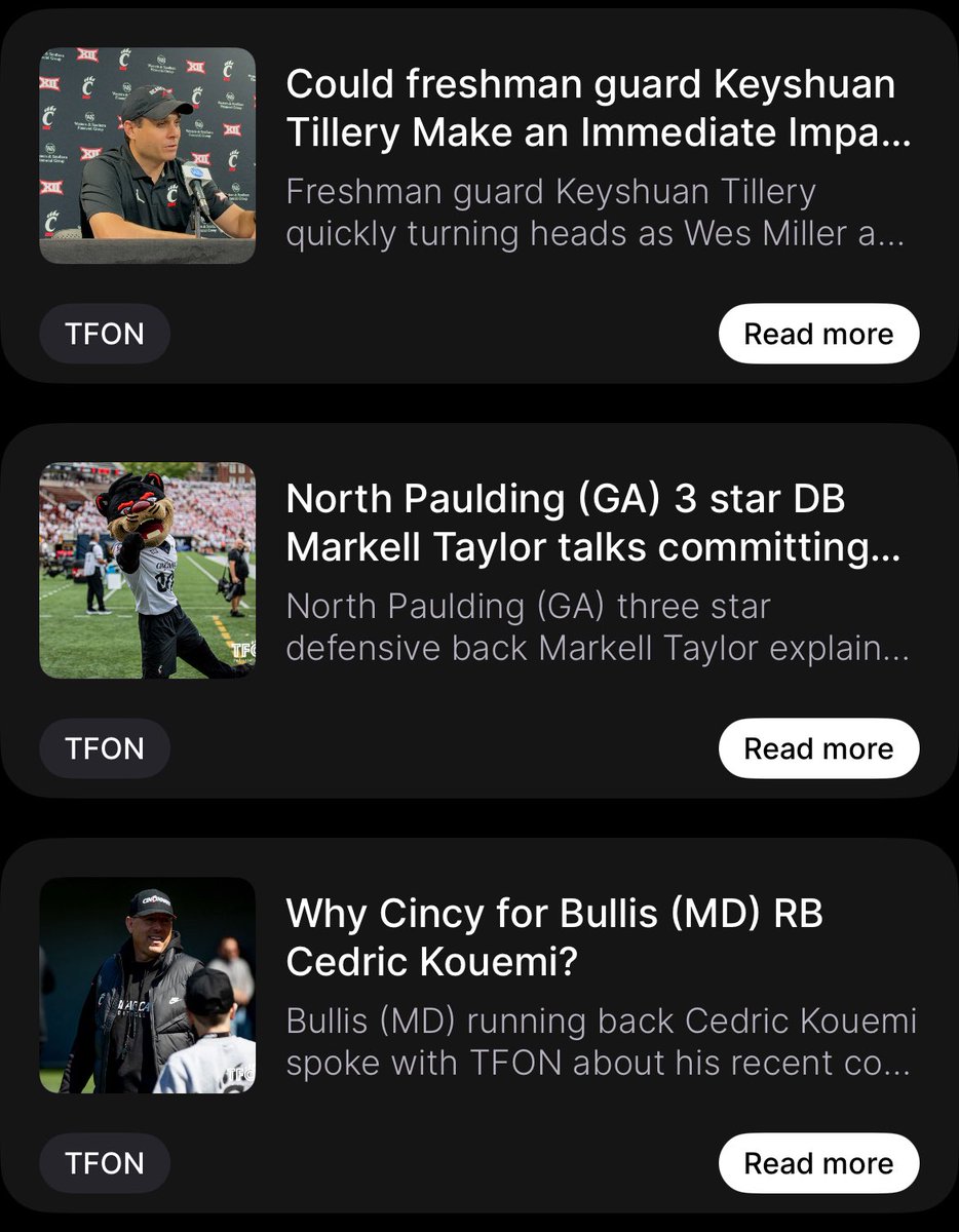 Check out the latest articles on #TFON #Bearcats
