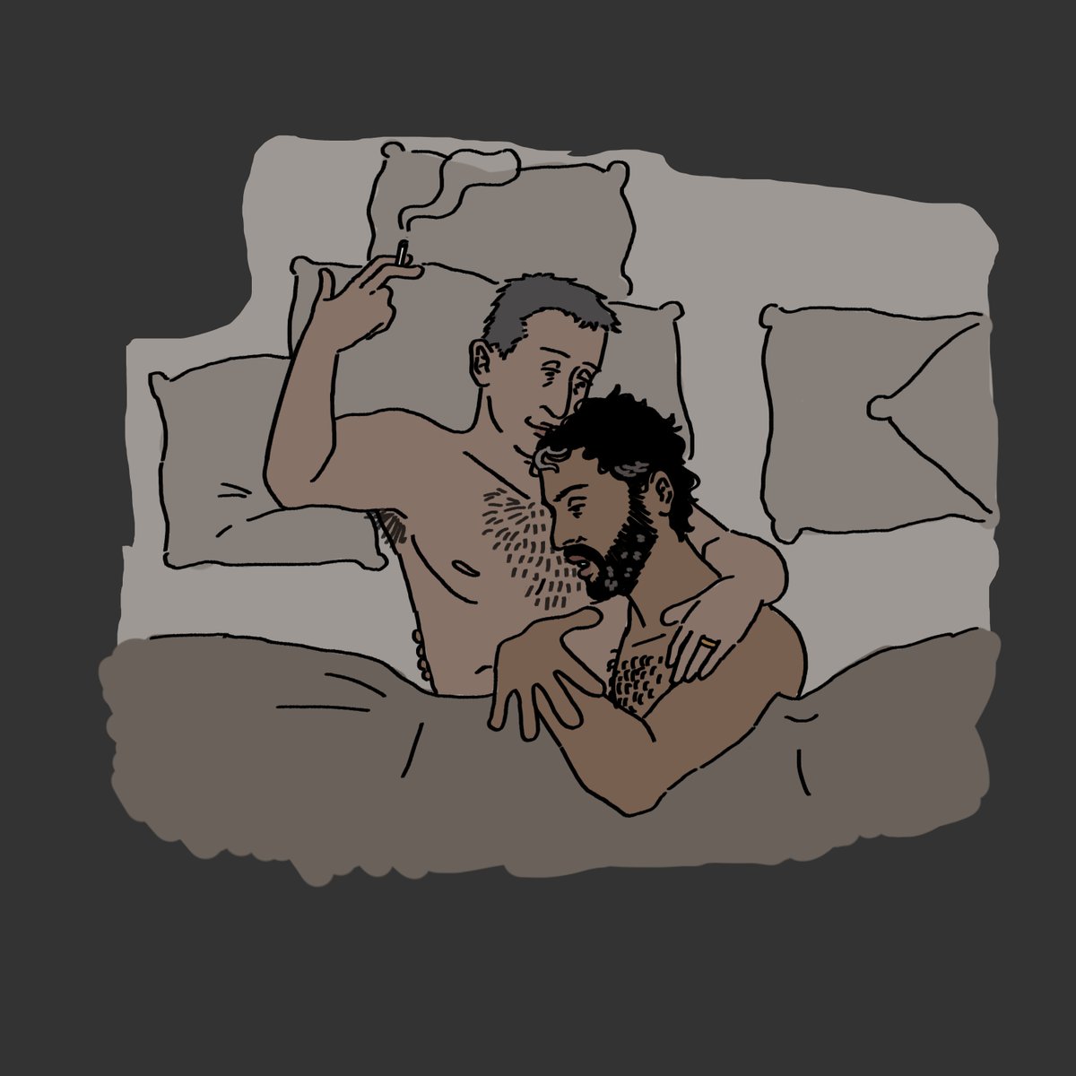 indigochimes's tweet image. post-season 4 cuddling session, Stewy's updating Kendall on all the corporate drama going on since he switched careers
#kenstewy