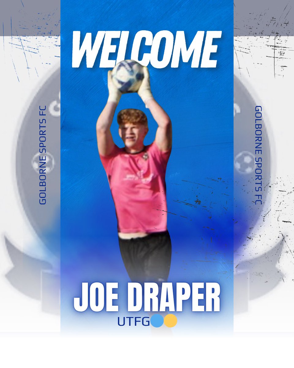 Golborne Sports FC (@golborne_fc) on Twitter photo Firstly we welcome <a href="/Joedraper01/">Joe</a> as our new #1
Joe signs from <a href="/ashtontownfc/">Ashton Town FC</a> after previously playing for <a href="/haydockfc/">Haydock F.C</a> and <a href="/Skemutdofficial/">Skelmersdale United FC</a>
We look forward to seeing Joe between the sticks for the new <a href="/CheshireFL/">Cheshire Football League ⚽️</a> premier division season.
UTFG🔵🟡 Firstly we welcome <a href="/Joedraper01/">Joe</a> as our new #1
Joe signs from <a href="/ashtontownfc/">Ashton Town FC</a> after previously playing for <a href="/haydockfc/">Haydock F.C</a> and <a href="/Skemutdofficial/">Skelmersdale United FC</a>
We look forward to seeing Joe between the sticks for the new <a href="/CheshireFL/">Cheshire Football League ⚽️</a> premier division season.
UTFG🔵🟡