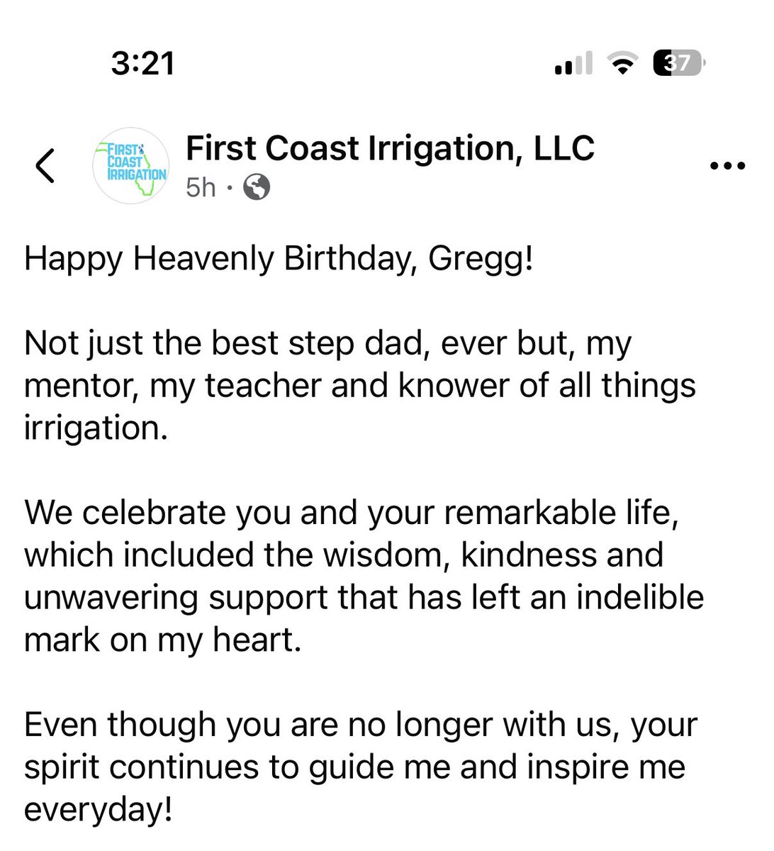 FCIrrigation's tweet photo. Happy heavenly birthday, GPsw. https://t.co/s0dncS5KMB