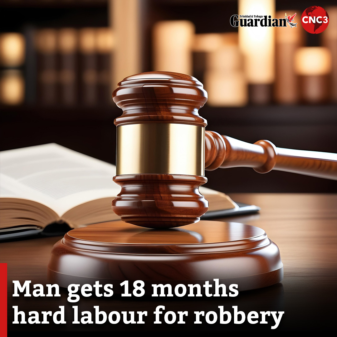 CNC3TV's tweet image. A Gasparillo man has been sentenced to 18 months’ hard labour, after he pleaded guilty to charges of robbery with violence and malicious damage.
For more…
cnc3.co.tt/man-gets-18-mo…