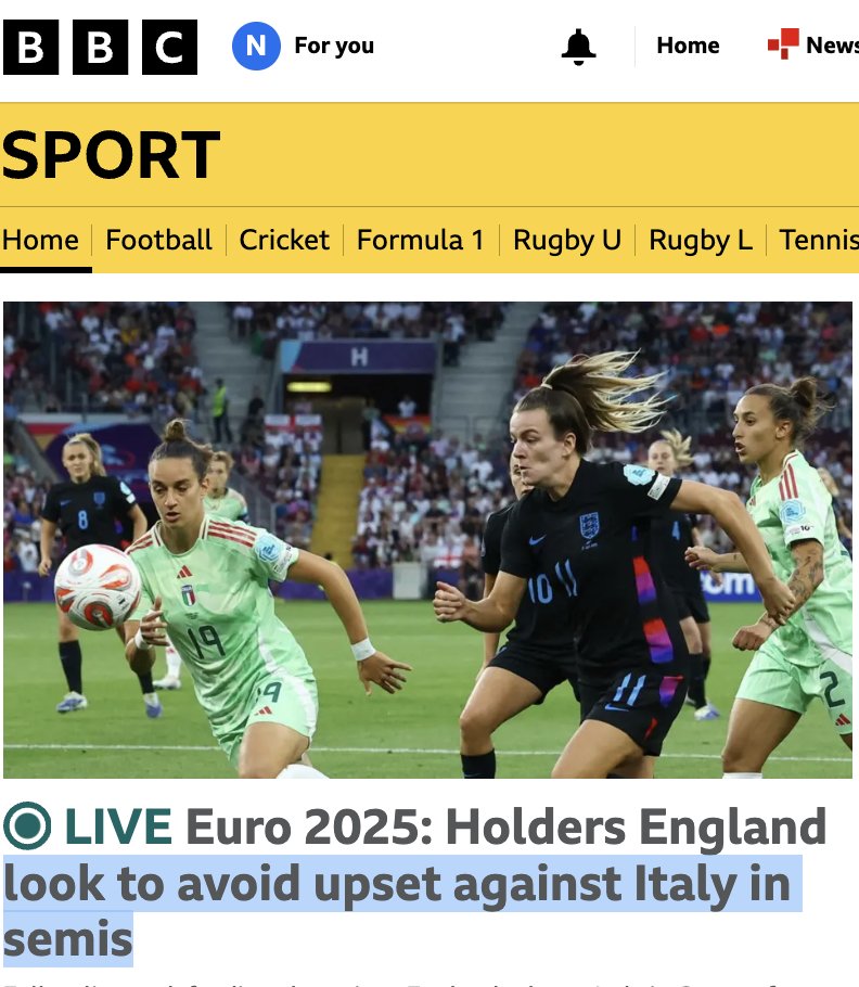 NeilThin's tweet image. "Avoiding an upset". England fans had better hope their team don't have that mindset.
Once you've learned the psychological distinction between "approach goals" and "avoidance goals", you see telling examples everywhere.
