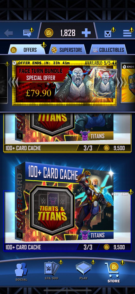 Missing that one card in T&amp;T? Best chance to get one is today.

- Free Pack gives every 5% card a bonus chance
- Each 5% chance card is in the gift pack at higher odds of 15% each
- 100 Card Cache for each card (except Rey Fenix) are back in store

Personally, I'd have liked to