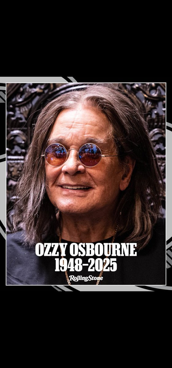 Another one of the greats gone. A trailblazer and a big personality, whose influence in the music industry will live on forever. Sweet dreams Ozzy Osbourne 🙏🕯