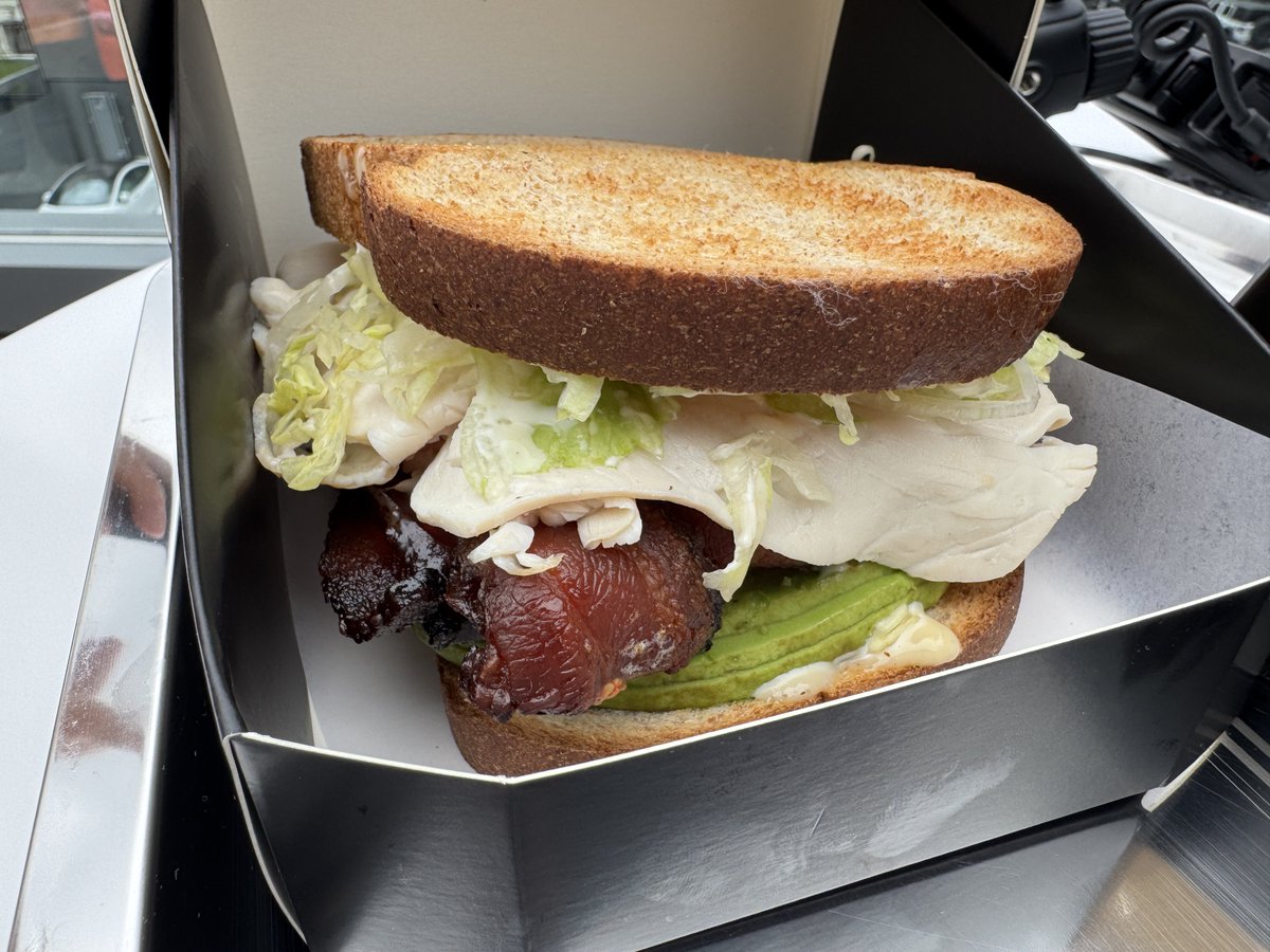 JEHazel75's tweet image. The Club sandwich at the Tesla Diner is LEGIT. The waffle is not one I’d recommend. Aside from the cool lightning bolt brand on it. The waffle was crunchy all the way through instead of just the outer portion. But the Club sandwich was delicious!
@chattybird0306