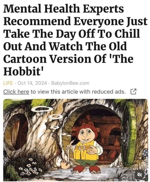 HillbillyHighl1's tweet image. Ah, the old Rankin Bass Hobbit. The Rankin Bass LOTR was watchable, too.