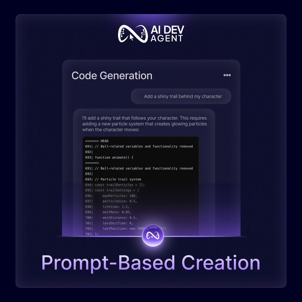 With AI Dev Agent, you don’t need to manually code every detail.

Prompt-based workflows let you generate logic, effects, and structure just by describing your goal.

$AIDEV makes creative iteration much smoother.
