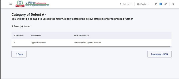 MoynuddinAnsari's tweet photo. Consistent defect throwing up in almost all filings.

Bank accounts are duly added in the profile section, validated and selected in the ITR form. Yet this error. 

#itrfiling #incometaxfiling https://t.co/N4YsHriHNN