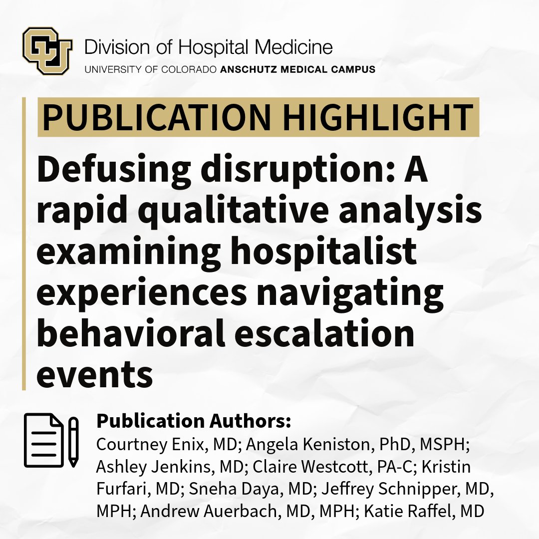 CUDivHospMed's tweet image. What happens when patient behavior escalates? Many #hospitalists face this daily! This publication reveals there’s often no clear plan, little training, and few ways to prevent it. It’s time to rethink how we handle disruptive behaviors.
💡 Read more: bit.ly/40vq4YY