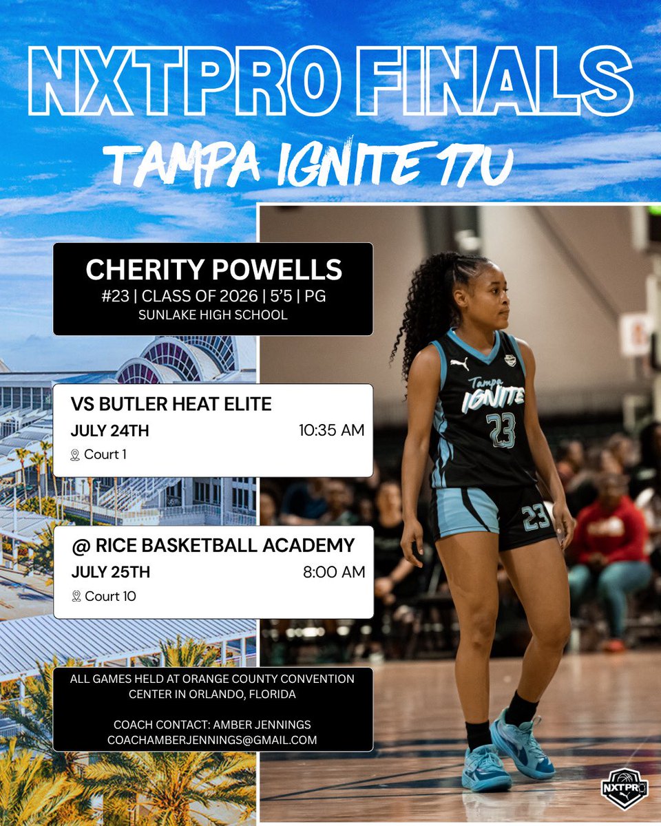 NXTPRO FINALS: 
Day 1 + Day 2 Schedule 
<a href="/TampaIgniteGBB/">Tampa Ignite GBB</a> 
#AAU #uncommitted2026