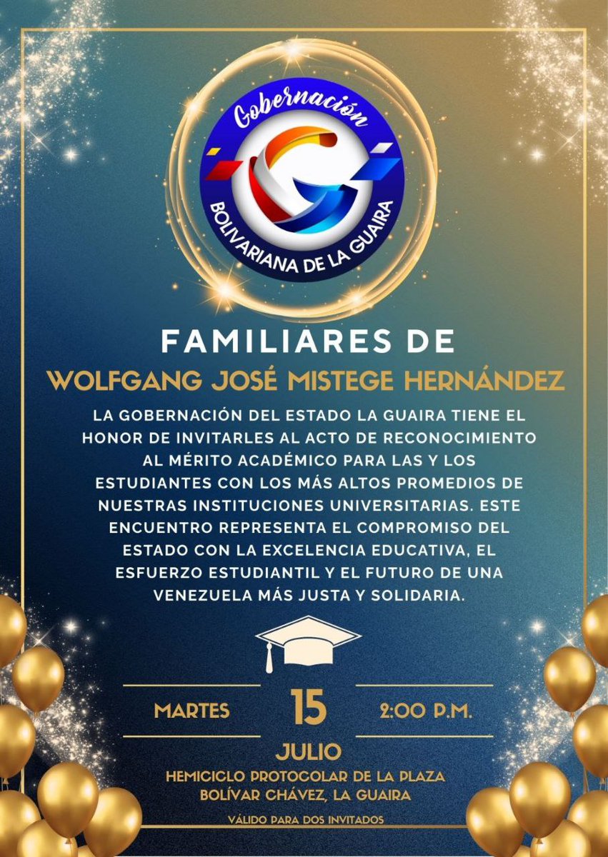 campusb's tweet image. La Gobernación de La Guaira homenajeó a los mejores promedios académicos el 15/07 en la Plaza Bolívar. Destacaron Ariana Galviz y Ashley Cisnero, ambas con mención Cum Laude en Administración Hotelera, y se rindió homenaje póstumo a Wolfgang Hernández. #usb
#campusb #prensausb