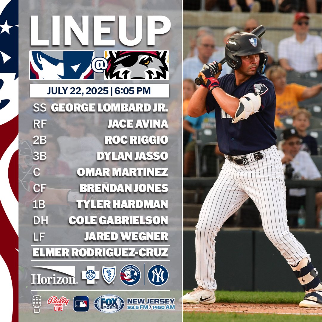 SOMPatriots's tweet image. Kicking off a six-game series in Erie for a rematch of the Eastern League Championship Series from 2022 and 2024 with tonight's #HealthyLineup!
⏰ | 6:05 p.m.
🎧 | bit.ly/43MJp6W