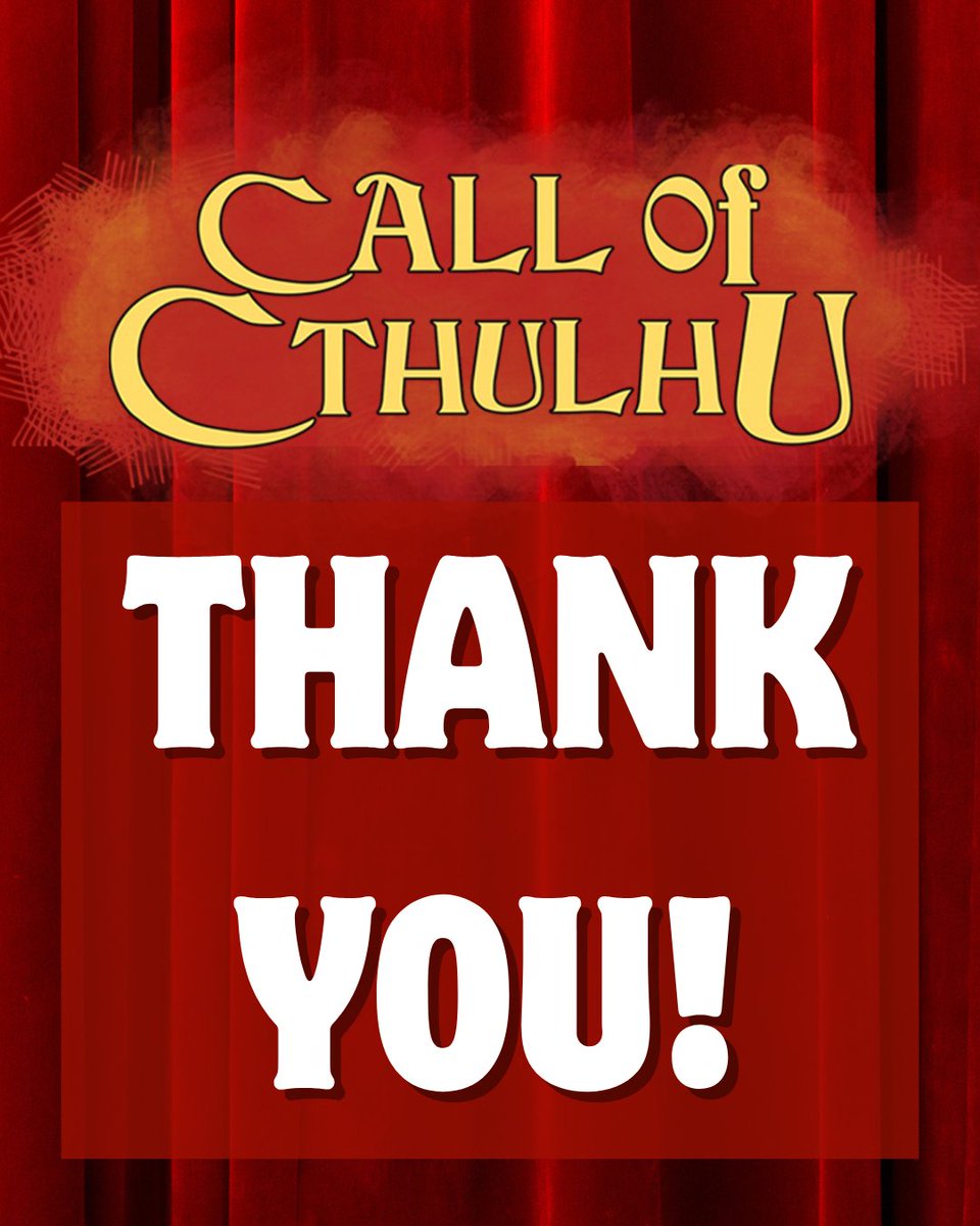Another Call of Cthulhu saga came to a close recently and we wanted to say a big thank you to:

- The brilliant cast of players
- Our incredible Keeper
- Our production &amp; editing team
- Finally, everyone who watched either publicly or on Patreon!

More madness coming soon! 👀🦑