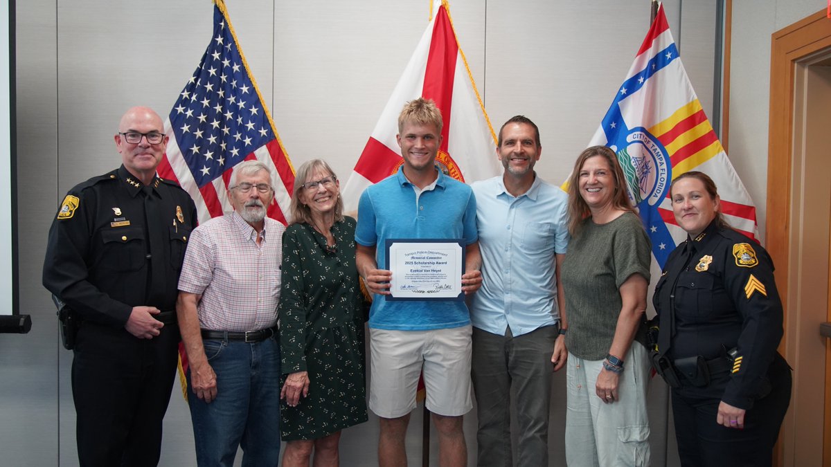 TampaPD's tweet image. The Tampa Police Memorial Committee proudly awarded scholarships to the children of local law enforcement professionals. These awards support their pursuit of higher education and honor the service and sacrifice of those who protect our communities.
