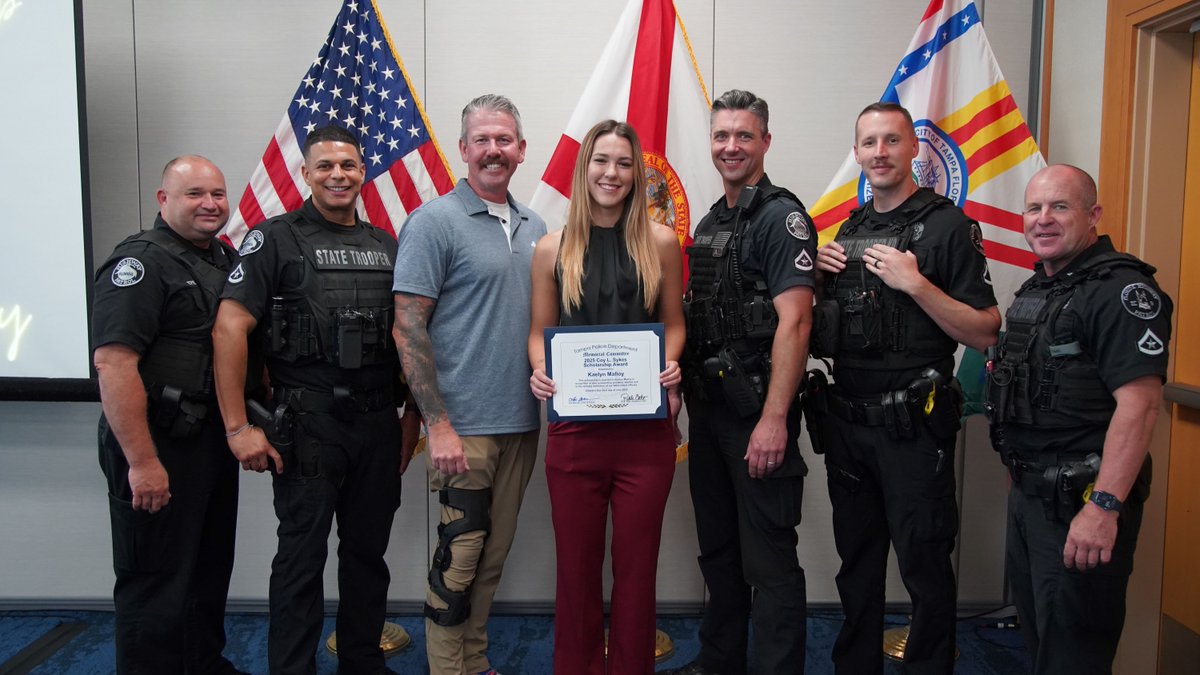 TampaPD's tweet image. The Tampa Police Memorial Committee proudly awarded scholarships to the children of local law enforcement professionals. These awards support their pursuit of higher education and honor the service and sacrifice of those who protect our communities.