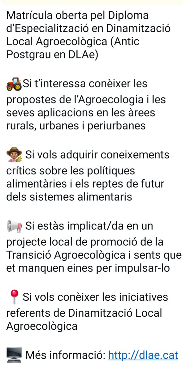 esplugatrenc's tweet image. Si estàs pensant a fer un Postgrau engrescador i transformador, aquest és el teu
Classes de gener a juny. Semipresencial.
Inscripcions ja obertes i matriculacions per ordre de sol•licitud.
Us hi esperem!!!
uab.cat/web/postgrau/d…