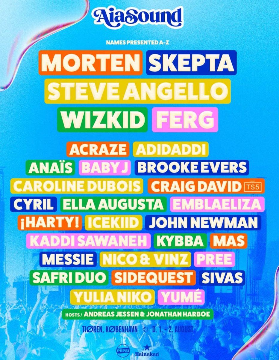 WizkidGallery's tweet image. Big Wiz Live At AiaSound Festival
📆 : 2 Aug, 2025
📍 : Copenhagen, Denmark 🇩🇰