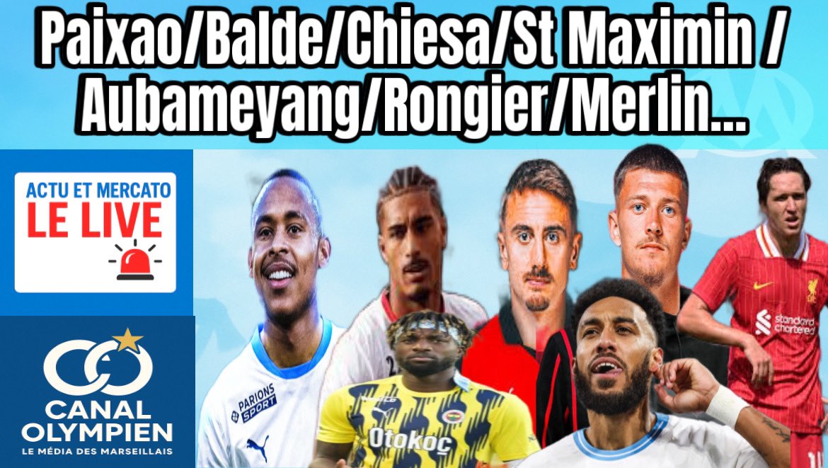 🚨🚨 Nous sommes en direct LIVE ACTU ET MERCATO OM youtube.com/live/wzE59Ftte… via <a href="/YouTube/">YouTube</a> #TeamOM #MercatOM