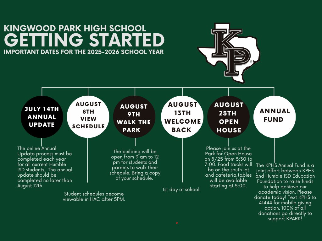 Let’s get ready for a great 2025–2026 school year! 📚✨ New goals, fresh starts, and endless possibilities. Let’s make it the best one yet! #WeAreKPark