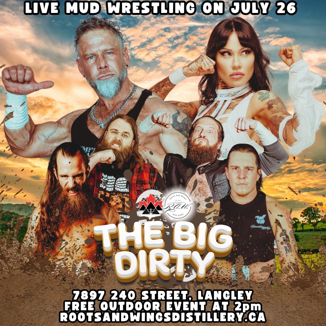 ProWrestlingHub (@prowrestlehub) on Twitter photo The stars of <a href="/cdnapxwrestling/">Canadian Apex Wrestling</a> have a weekend of FREE entertainment ready for you!
Final Destination
π
Fri, July 25
π 7pm
π <a href="/hastingsraces/">Hastings Racecourse</a>
π greatcanadian.com/destinations/bβ¦
The Big Dirty - Mud Wrestling
π
Sat, July 26
π 2pm
π <a href="/rawstillhouse/">Roots and Wings</a>
π rootsandwingsdistillery.ca/event/the-big-β¦ The stars of <a href="/cdnapxwrestling/">Canadian Apex Wrestling</a> have a weekend of FREE entertainment ready for you!
Final Destination
π
Fri, July 25
π 7pm
π <a href="/hastingsraces/">Hastings Racecourse</a>
π greatcanadian.com/destinations/bβ¦
The Big Dirty - Mud Wrestling
π
Sat, July 26
π 2pm
π <a href="/rawstillhouse/">Roots and Wings</a>
π rootsandwingsdistillery.ca/event/the-big-β¦