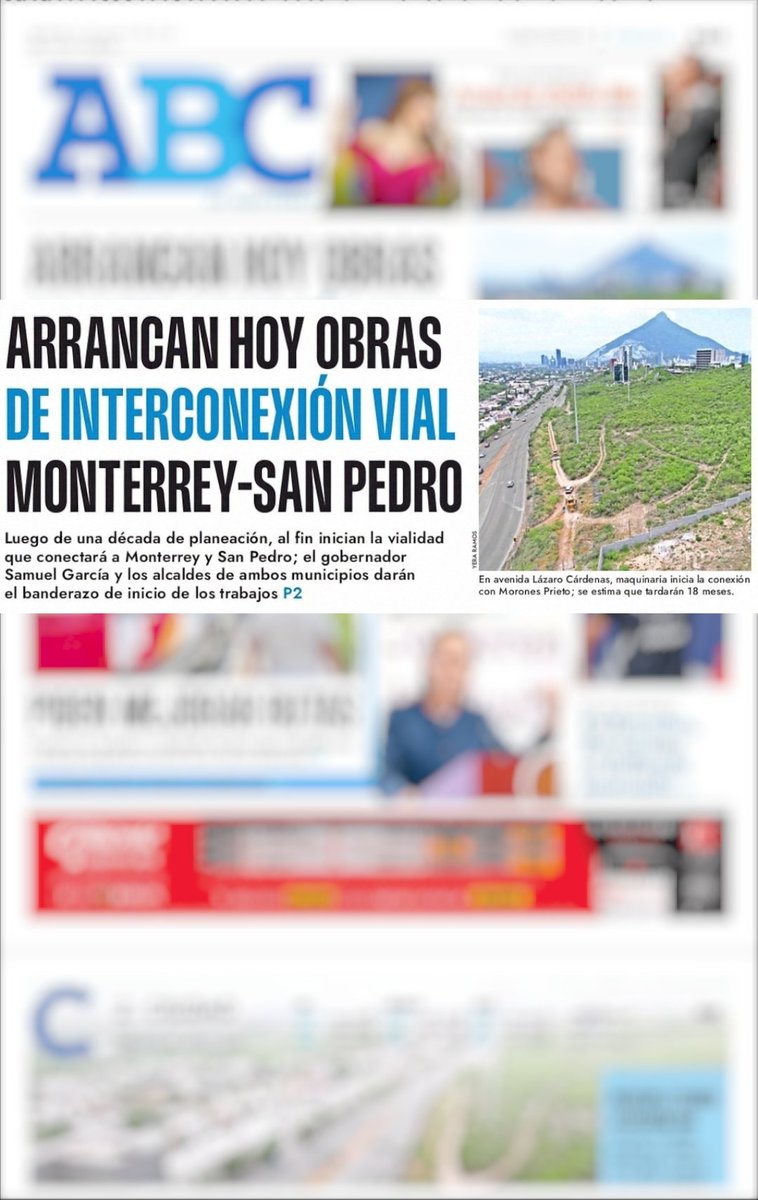 AtentosMTYSur's tweet image. Reporte de medios: ARRANCAN HOY OBRAS DE INTERCONEXIÓN VIAL MONTERREY SAN PEDRO que conectará a Monterrey y San Pedro; el gobernador y los alcaldes de ambos municipios darán el banderazo de inicio de los trabajos
ABCNoticias.mx
@mtygob @SanPedroNL @nuevoleon