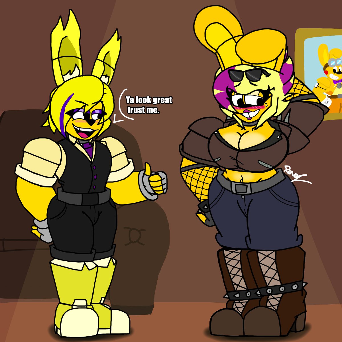 randyjimtv's tweet image. After so long finally some new art :D
Rachel is now a biker girl thanks to her stepsis Spring Girl :3
#ocartist #FNF #fridaynightfunkin #bnuy