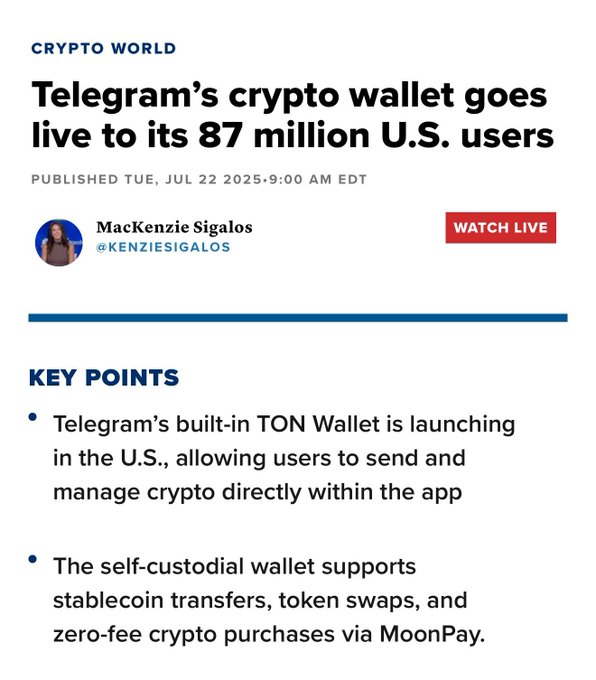 Telegram TON Wallet Launch for 87 Million U.S. Users