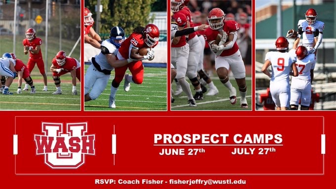 Finley Gospodarek (@finbot2007) on Twitter photo I'm excited to get back to <a href="/washufootball/">WashU Football</a> for the Elite Prospect Camp this weekend! I can't wait to see the coaches again and compete with some of the best student athletes in the Country! Let's go! #BattleOn
<a href="/MuellerFBCoach/">Scott Mueller</a> <a href="/CoachAaronKeen/">Aaron Keen</a> <a href="/WASHUBears/">WashU Bears</a>
<a href="/PrepRedzoneWI/">Prep Redzone Wisconsin</a> I'm excited to get back to <a href="/washufootball/">WashU Football</a> for the Elite Prospect Camp this weekend! I can't wait to see the coaches again and compete with some of the best student athletes in the Country! Let's go! #BattleOn
<a href="/MuellerFBCoach/">Scott Mueller</a> <a href="/CoachAaronKeen/">Aaron Keen</a> <a href="/WASHUBears/">WashU Bears</a>
<a href="/PrepRedzoneWI/">Prep Redzone Wisconsin</a>