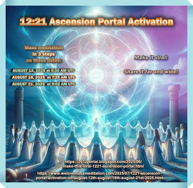 Massive astrological configurations Aug 12,18,21 offer a once-in-a-lifetime opportunity to steer planetary liberation towards the most optimal timeline when the 12:21 Ascension Portal opens permanently. 144K people meditating makes a huge impact, join us! 
welovemassmeditation.com/2025/07/1221-a…