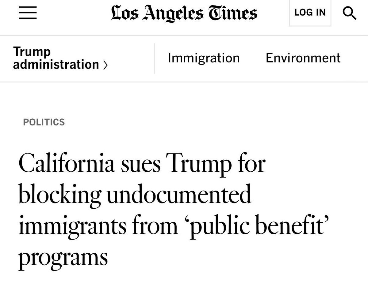 BrophE's tweet image. Hey @CAgovernor @GavinNewsom I thought
illegals don’t receive benefits, why is the state suing?