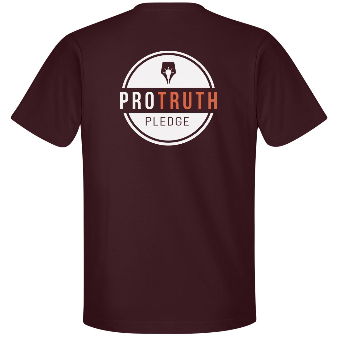 Standing up for #honesty and against #disinformation? ✊ Wear your values on your tee! 👕🔴  Grab your #ProTruthPledge shirt and let the world know where you stand. 👉 protruthpledge.org/merchandise/
#TruthFirst #TakeThePledge #IntegrityMatters 💡