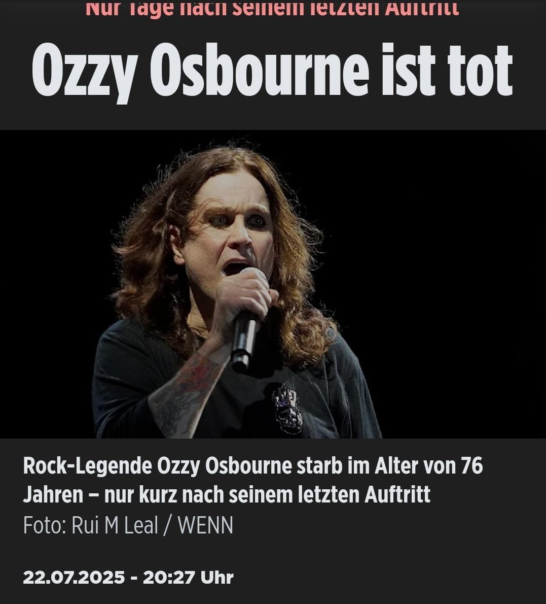eule1712's tweet image. Rip Ozzy🕯