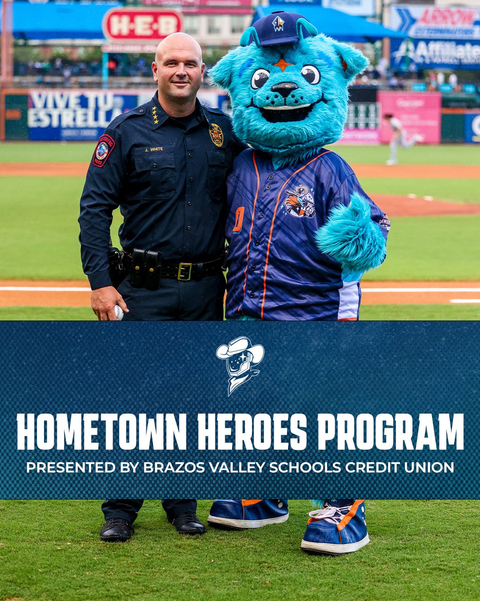 SLSpaceCowboys's tweet image. We're proud to partner with @BrazosValleySch to honor local first responders through the Hometown Heroes Program!
Nominate a deserving first responder below to be awarded FREE Space Cowboys tickets to one of our remaining games this season!
👉 atmilb.com/40u08x0