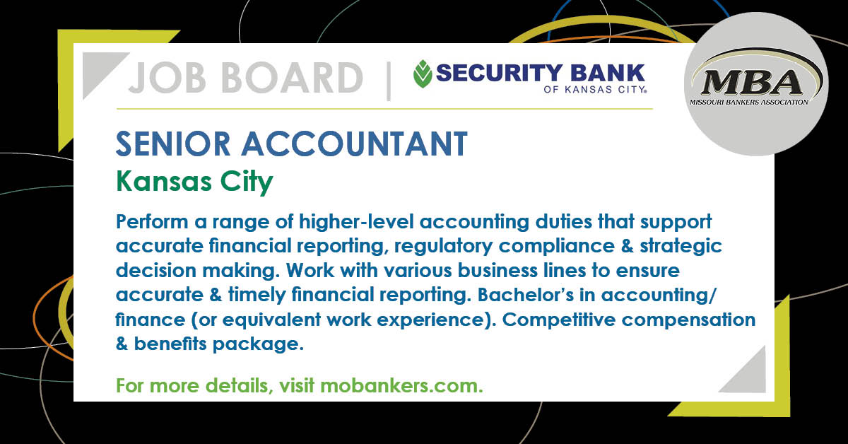 Missouri Bankers (@mobankers) on Twitter photo If you are an #accountant looking for a challenging & rewarding career, consider joining the strongest large bank in Kansas City, <a href="/securitybankkc/">Security Bank of KC</a>! bit.ly/MBAJobBoard #accounting #banking #kansascitymo #kansascitymetro #kcmetro #kcmo #kansascityjobs #kcmetrojobs If you are an #accountant looking for a challenging & rewarding career, consider joining the strongest large bank in Kansas City, <a href="/securitybankkc/">Security Bank of KC</a>! bit.ly/MBAJobBoard #accounting #banking #kansascitymo #kansascitymetro #kcmetro #kcmo #kansascityjobs #kcmetrojobs