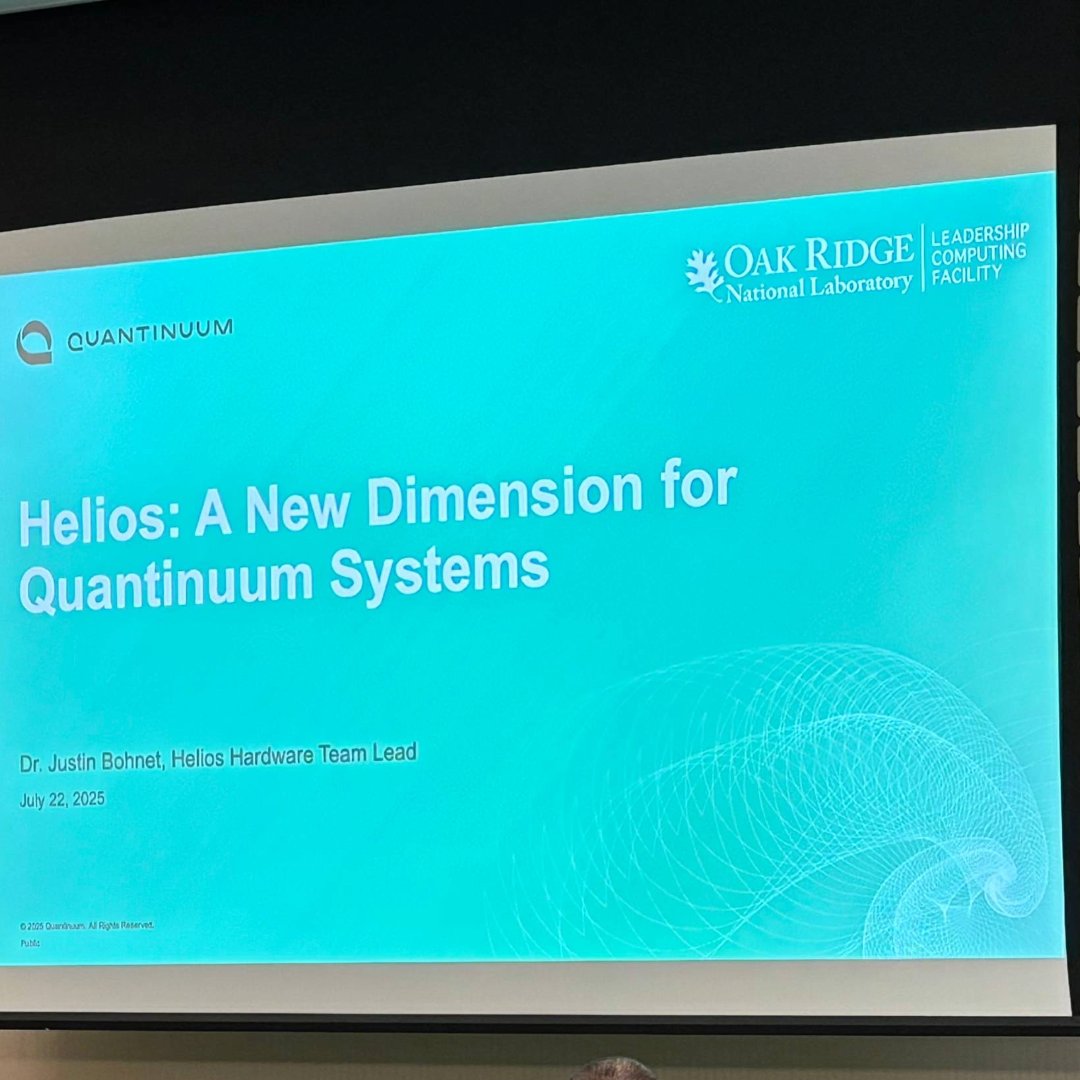 OLCFGOV's tweet image. At @ORNL's Quantum Computing User Forum, @QuantinuumQC's Justin Bohnet gave a keynote address introducing the Helios generation of trapped-ion quantum computers.
This new technology is a leap forward powered by innovative quantum charge-coupled device (QCCD) architecture. 🚀
