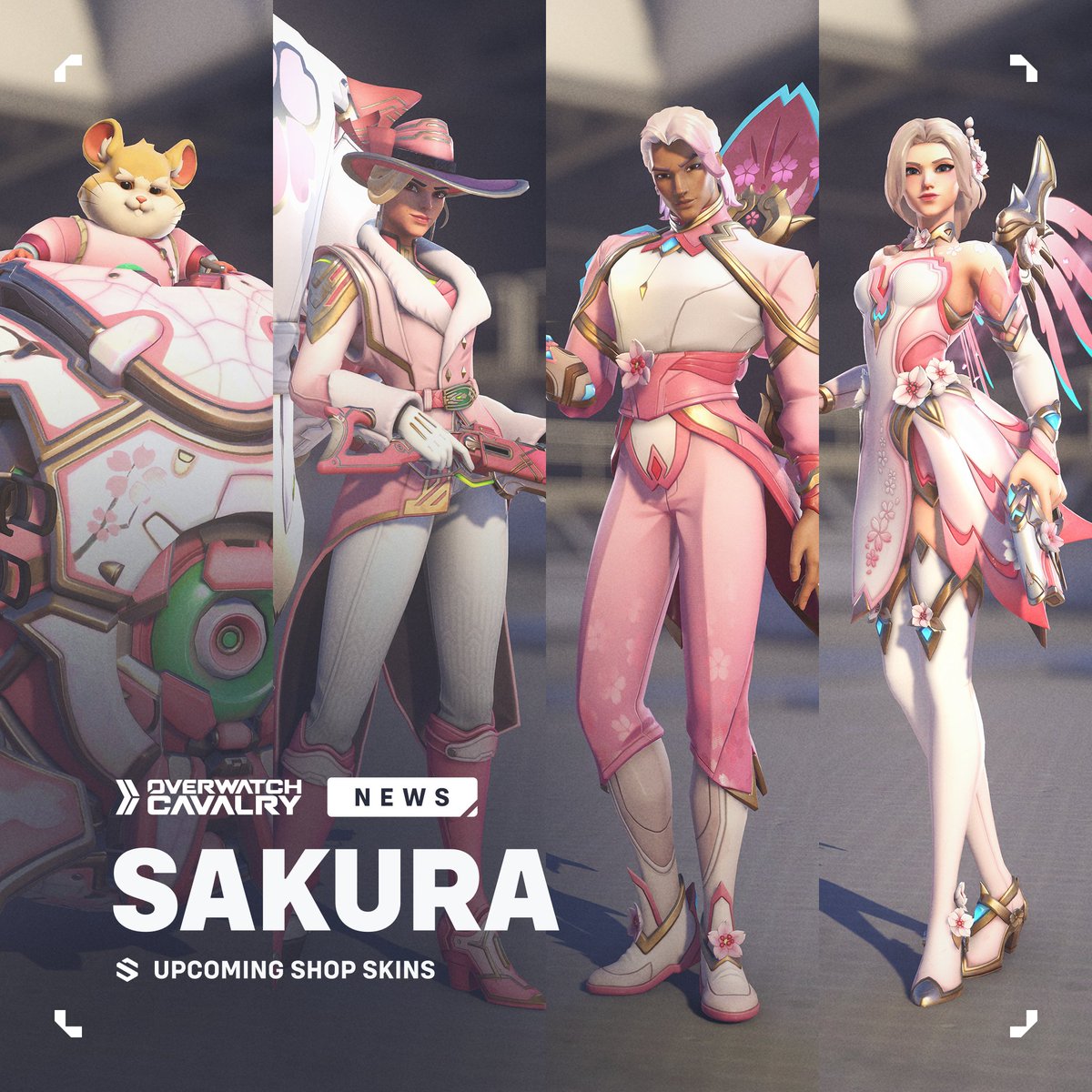 OWCavalry's tweet image. New Upcoming #Overwatch2 Shop Skins: Sakura πΈ
Featuring Wrecking Ball, Ashe, Lifeweaver, and Mercy.