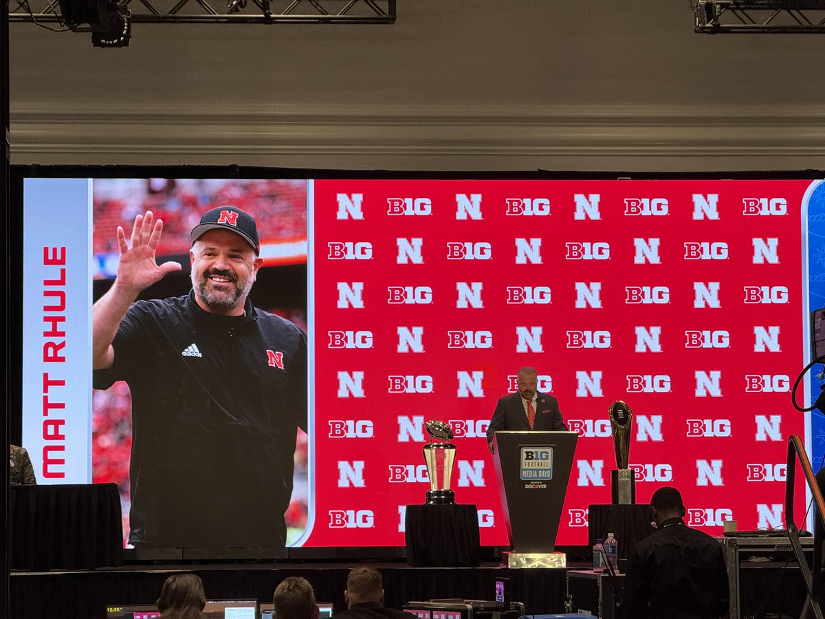 ChaseMatteson's tweet image. Matt Rhule takes the main stage at Big Ten Media Days.🏈🎤
He’s live now on BTN, we’ll have all his comments tonight on @1011_News!