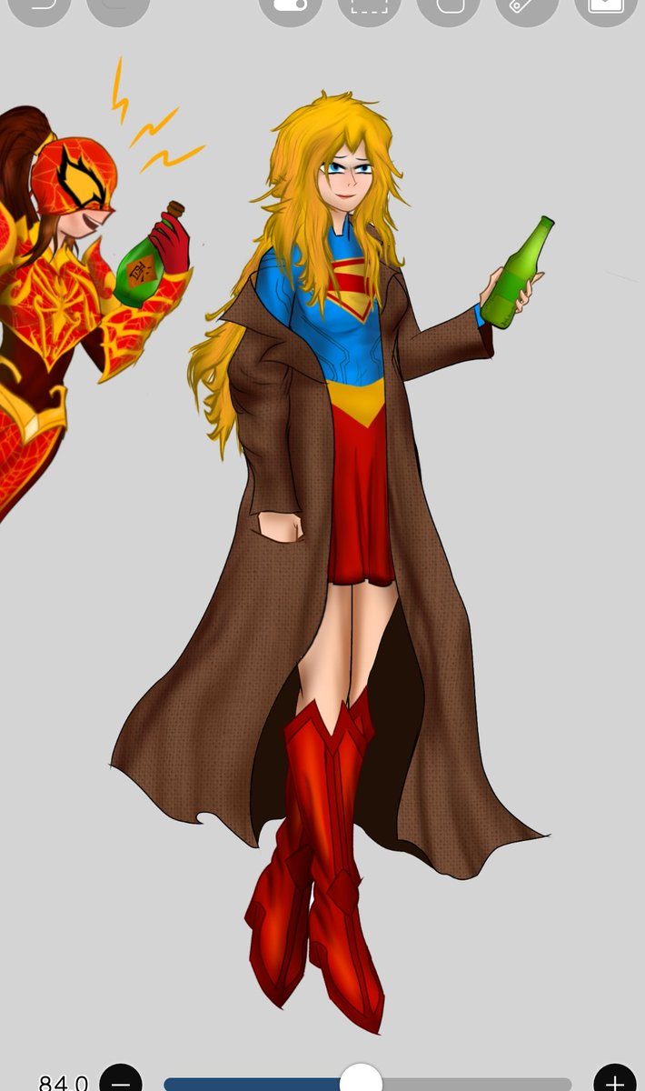 FuntimeCaullie's tweet image. Drunkie Kara :&amp;gt;
#Superman #Spidersona