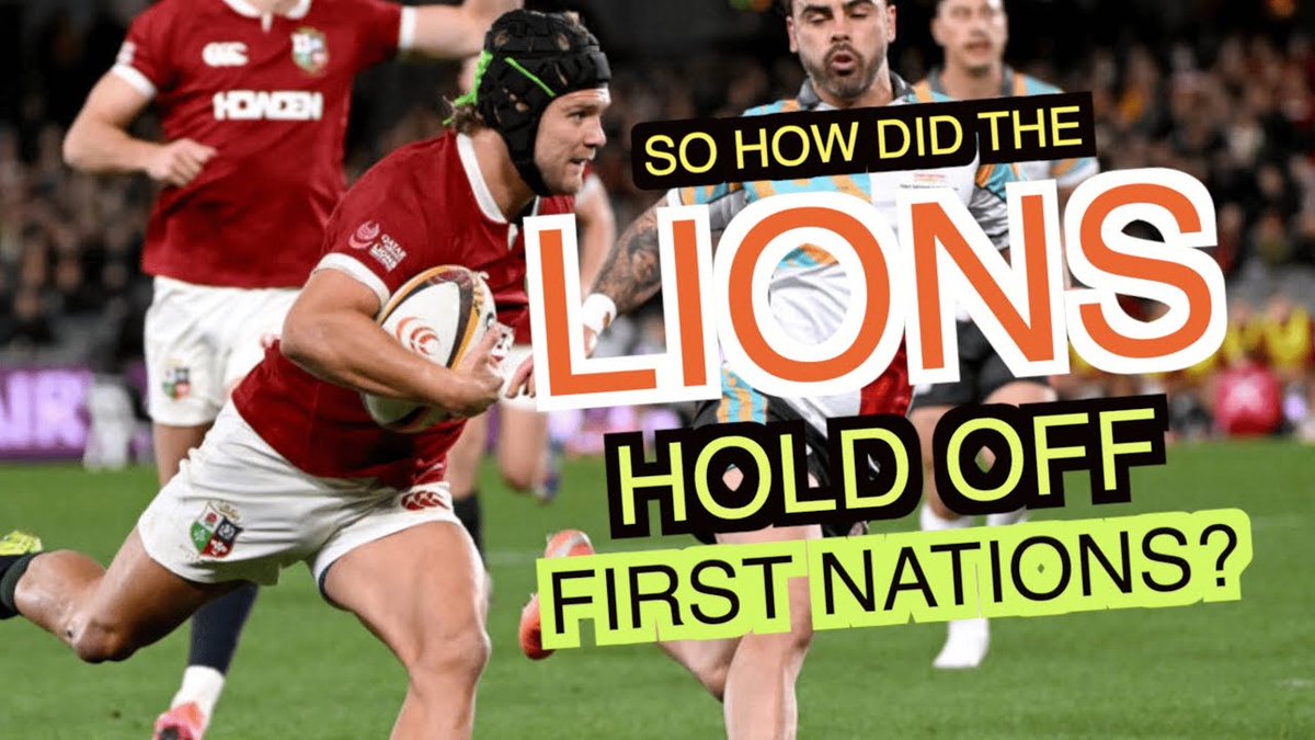 SquidgeRugby's tweet image. The Lions secured their final tour match win this week as they overcame a spirited First Nations-Pacifika XV. So how did Andy Farrell's gang come through, which players stood up, and is there anything we learnt from this final midweek match?
youtu.be/F9_Xsh2bLig?si…