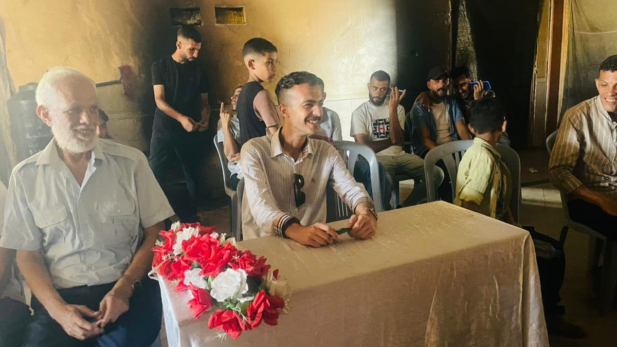 Praise be to Allah who honored me today as I got engaged to the girl who will be my partner in both ease and hardship. 

Despite all the pain we are going through, hope always breaks through sorrow to bring light once again.
I feel deeply ashamed in the face of the martyrs’