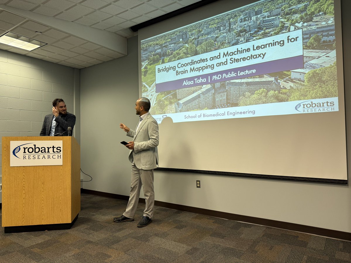 EMiddlebrooksMD's tweet image. Had a great time visiting @jclauneuro and team at @WesternU to share experiences in 7T, neuromodulation, and much more! Big congrats to @alaa_t_! Honored to be his external PhD examiner for his phenomenal work.
