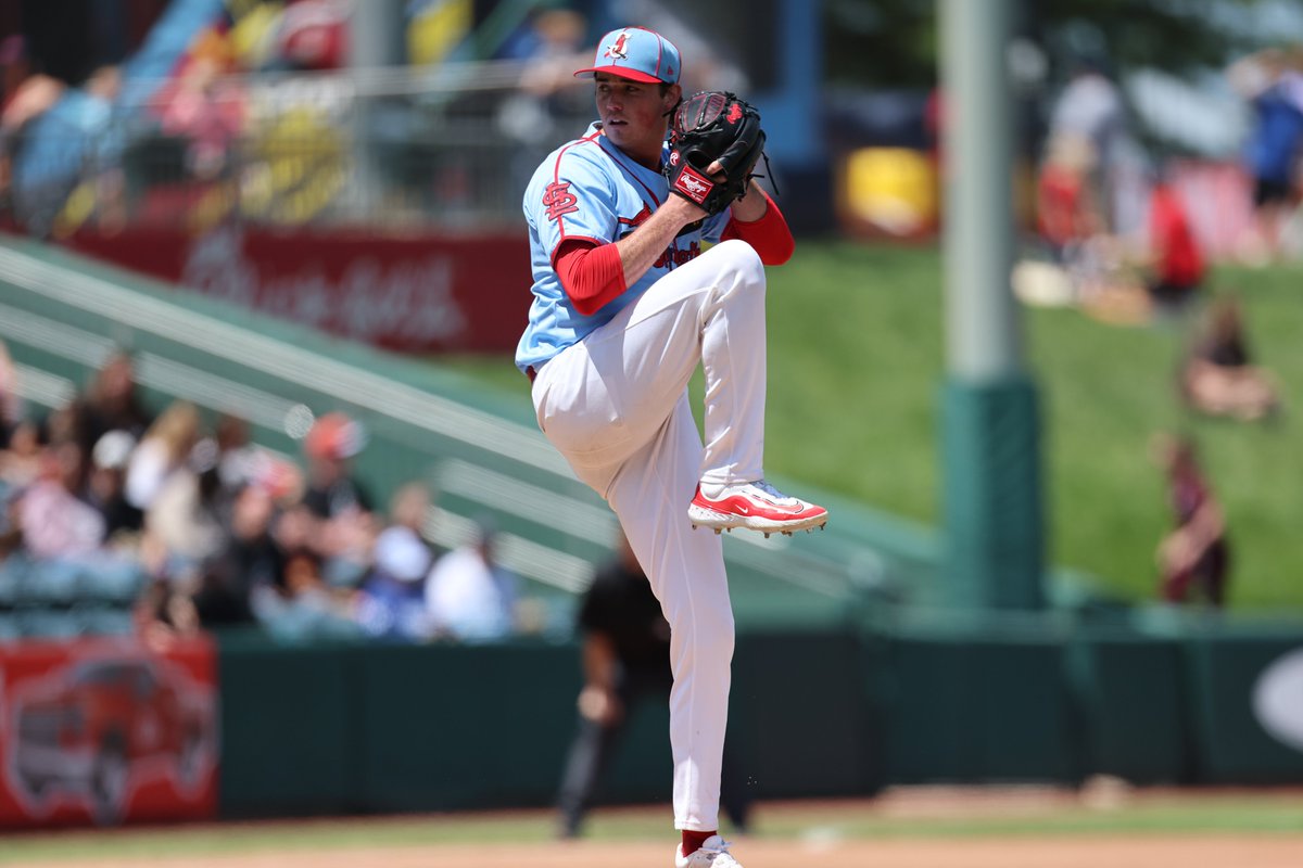 CardsPlayerDev's tweet image. Today’s Minor League Starters:
MEM (49-45): RH Zach Plesac (0-6, 10.46) vs. Gwinnett (ATL)
SGF (58-32): LH Brycen Mautz (3-2, 3.62) at Tulsa (LAD)
PEO (37-52): RH Brandt Thompson (High-A debut) vs. West Michigan (DET)
PB (42-45): RH Leonel Sequera (2-7, 4.33) vs. Jupiter…