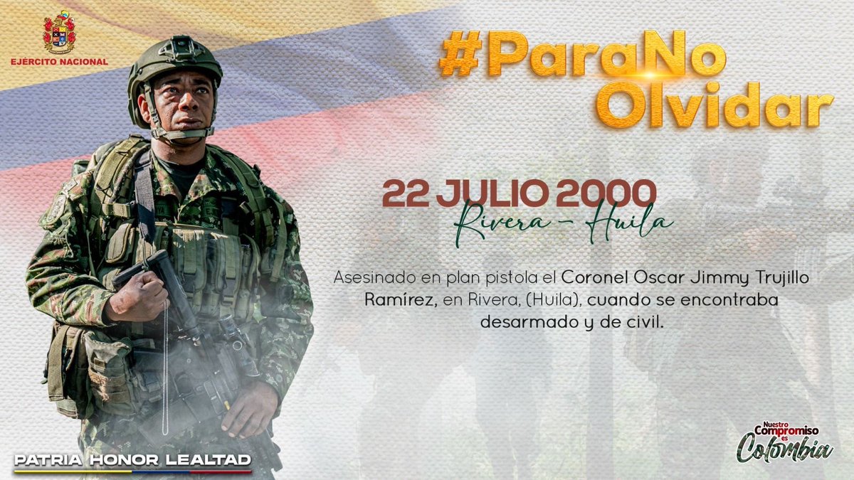 COL_EJERCITO's tweet image. #ParaNoOlvidar l Siguen presentes en nuestra memoria, gracias por su legado de entrega y sacrificio.