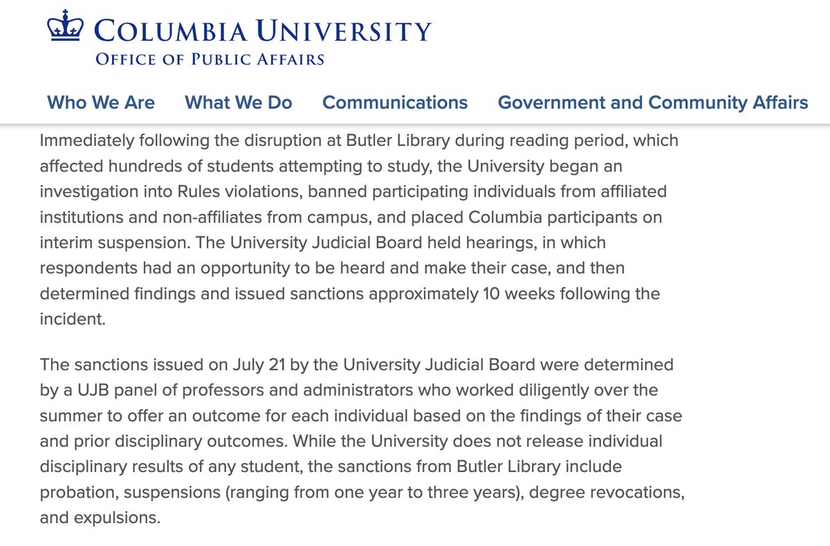 MJPlitnick's tweet image. Unprecedented and shameful action by @Columbia. Having written new rules after the alleged violations were committed, they suspended, expelled, or revoked the degrees of some 80 students for the high crime of protesting genocide in #Gaza. This is complicity with fascism, nothing…